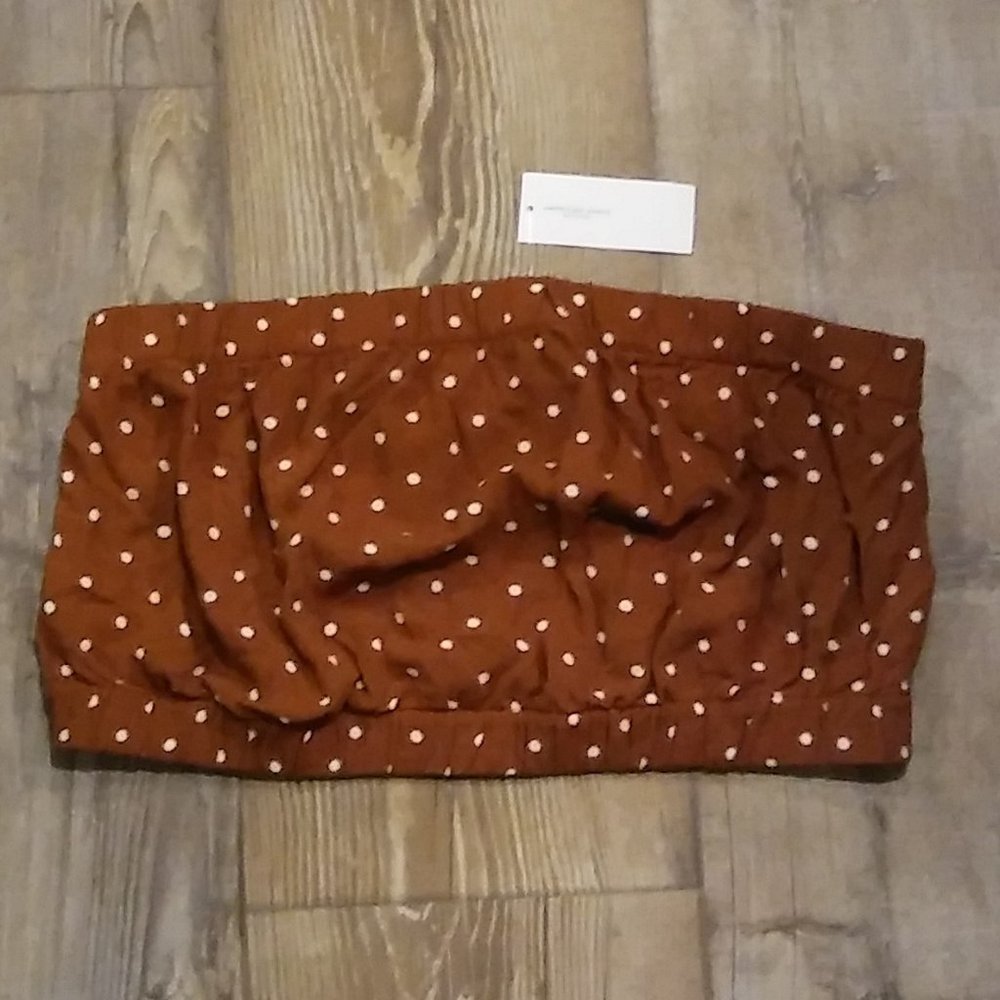 american eagle outfitters poka dot tube top